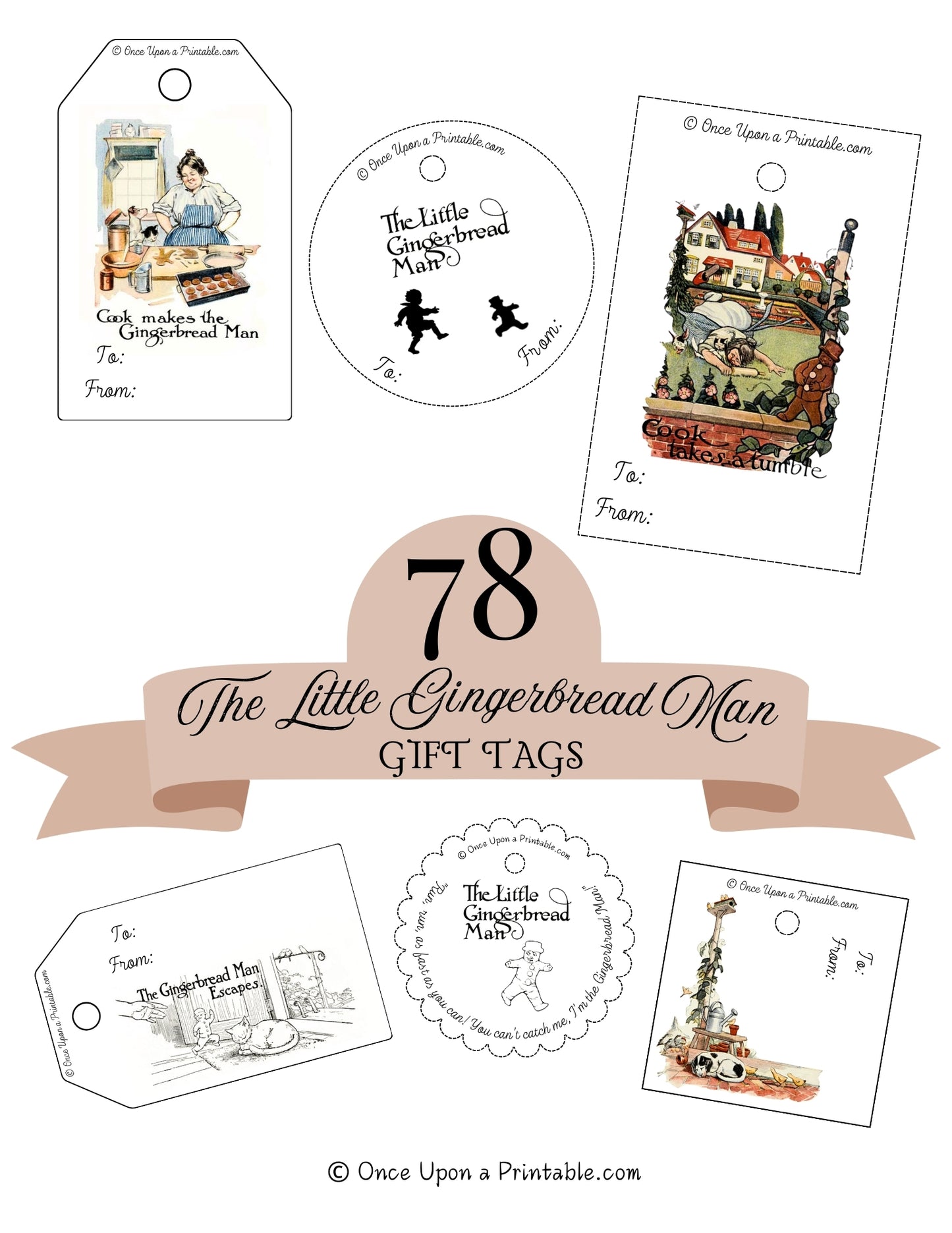 The Little Gingerbread Man Gift Tags (Collection of 78)